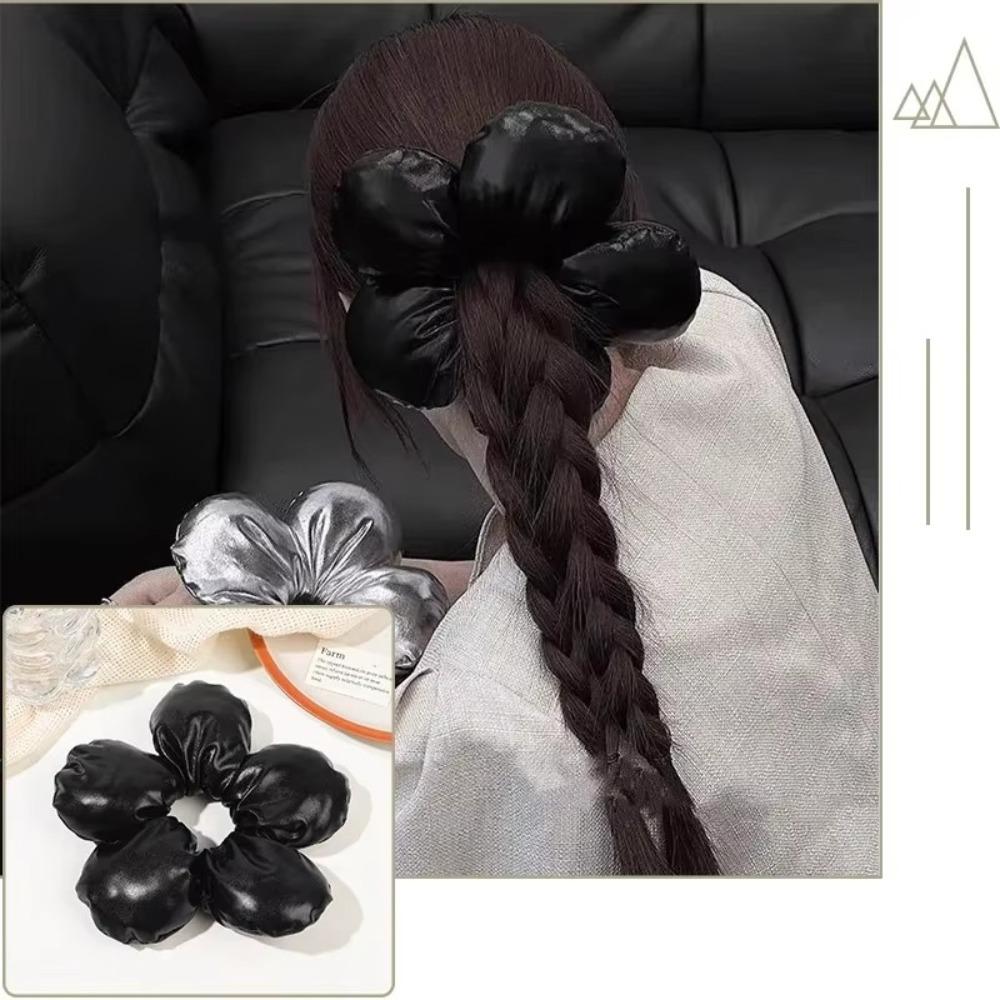

Soft Pillow Hair Band Korean Y2K Hair Accessories Durable Satin Ponytail Ties Women Girls чорний