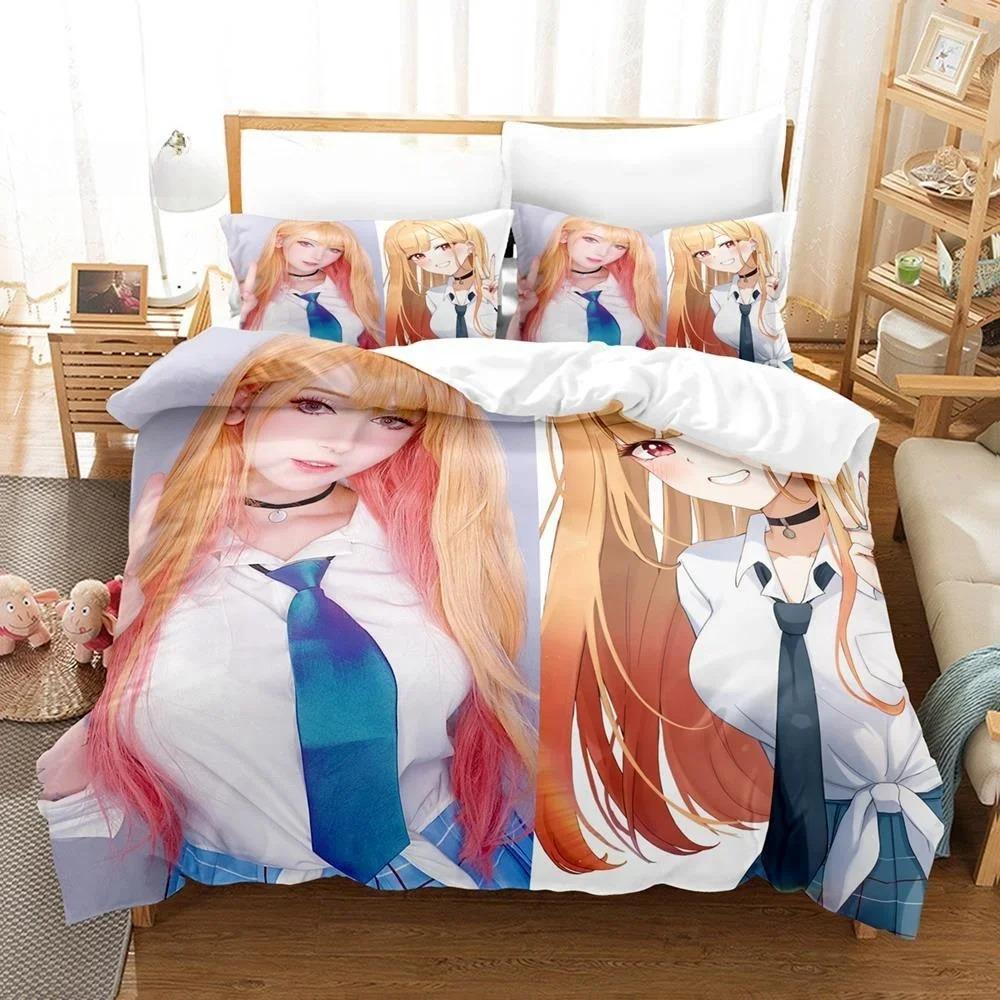 Anime My Dress-Up Darling Bedding Set Single Twin Full Queen King Size Bed Set Adult Kid Bedroom Duvet Cover Sets Home Textiles