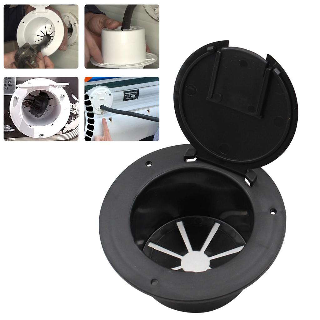 RV Electrical Cable Hatch 5inch with Lid Power Cable Cord Hatch Cover Round Accessory for Trailer Yacht Camper Boat Truck