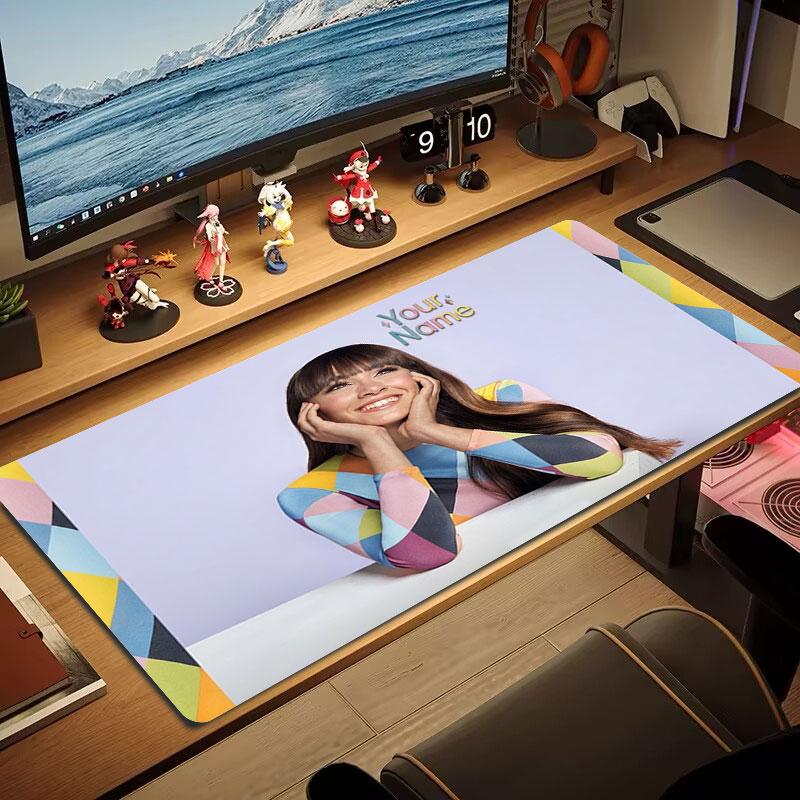 Aitana Custom Name Large Size Mouse Pad Large Gaming Table Cushion Non-slip Laptop Tablet Big Mousepad XXL Mat Mini PC Playmat With Lock Edge