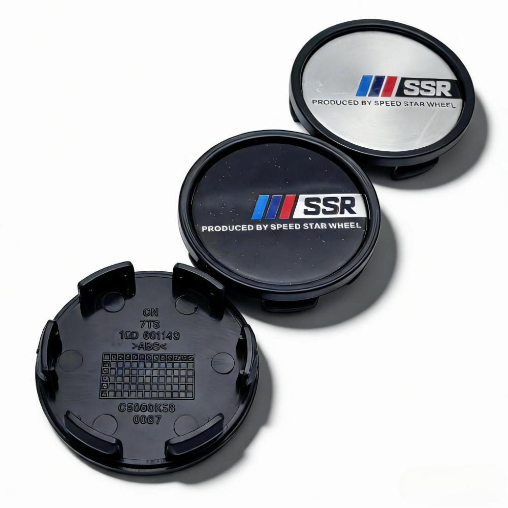4pcs SSR Logo Emblem Badge Car Wheel Center Caps 58MM Clips 53MM Wheels Hub Cap Rim Hubcaps Dust Cover Replace Car Accessories