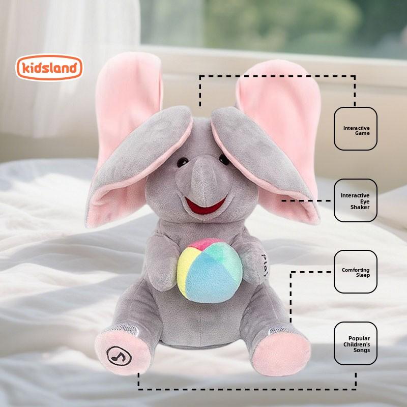 2025 New Hide-and-seek Elephant Plush Toy Baby Hide-and-seek Game Toy Singing Interactive Musical Toys Gifts