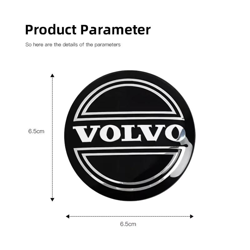 4PCS Car Hub Caps Rim Center Caps Badge Stickers Auto Accessories Suitable for Volvo S40 S60 S80l Xc60 Xc90 V40 V60 V50 V90 V70 CUG1