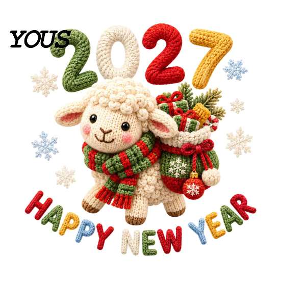 Easy Apply Static Decals Happy New Year Window Cling, 2027 Crochet Sheep Snowflake Holiday Decorative Stickers Glas Sticker, Reusable Christmas