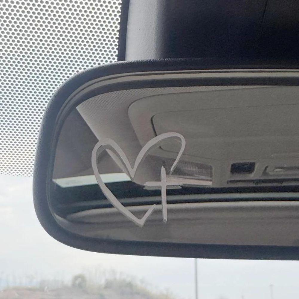 2Pcs/Set Waterproof Rearview Mirror Decal Universal Heart Cross Sticker  Car Exterior Accessories