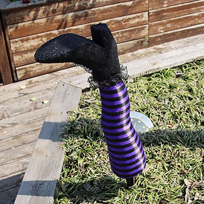 1PCS Halloween Decoration Evil Witch Legs Inverted Evil Witch Feet Boots Stakes Courtyard Lawn Outdoor Garden Decoration Props