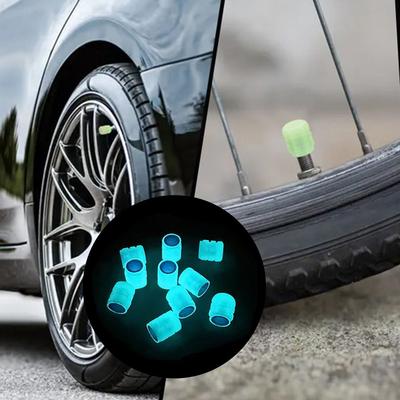 8Pcs Self-luminous Glowing Tire Valve Caps Night Glowing Tyre Valve Stem Cover  Night