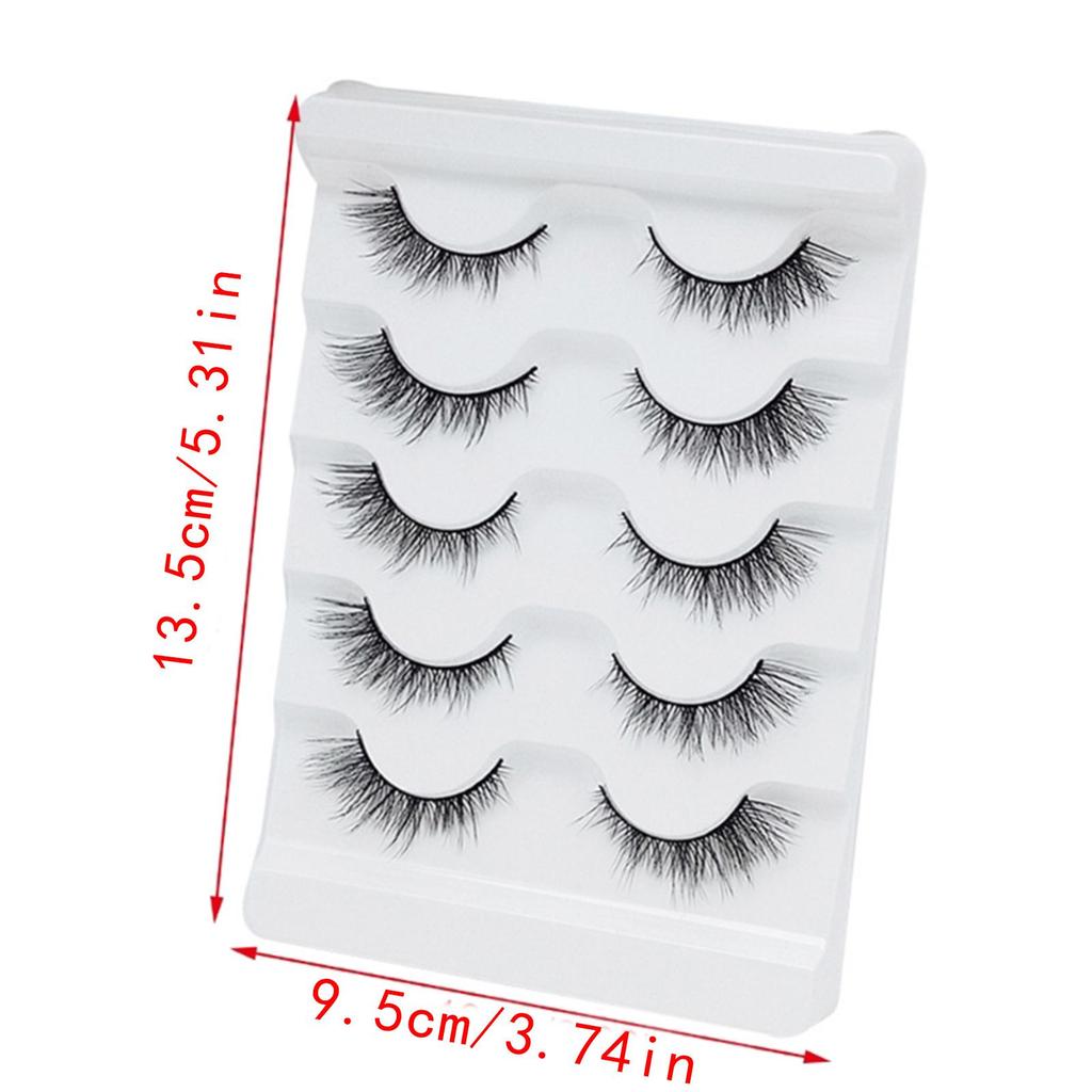 Fox-Eye False Eyelashes Wispy Cat-Eye Faux Mink Lashes 5 Pairs Natural 8D Fluffy Volume Fake-Eyelashes Multipacks Gifts