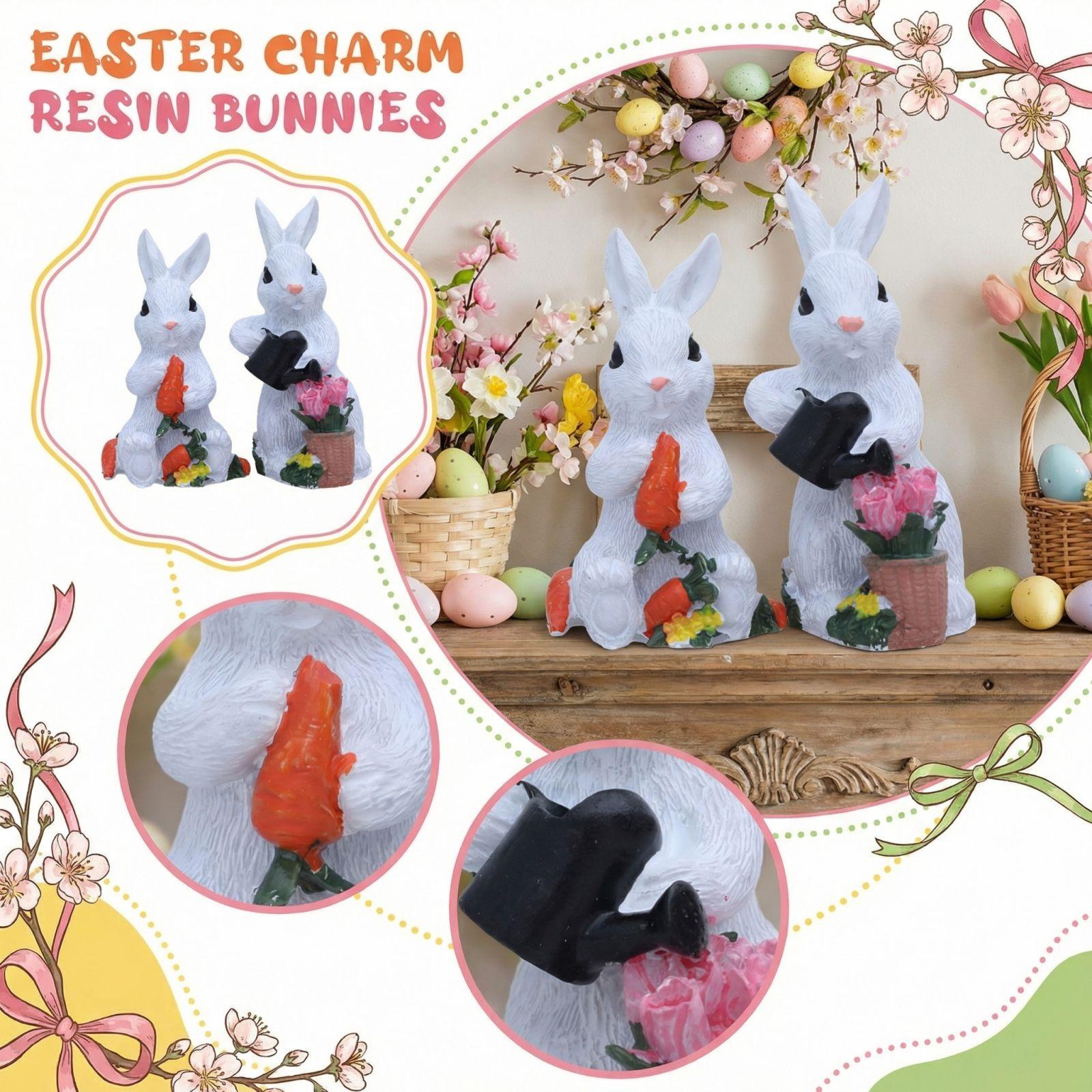 

Easter Simulation Resin Rabbits Home Decoration One Size