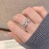 S925 Silber Geometrischer Crossover-Ring - Damen Minimalistisches Offenes Design, Schlichter Mode Ins Stil Zeigefingerring