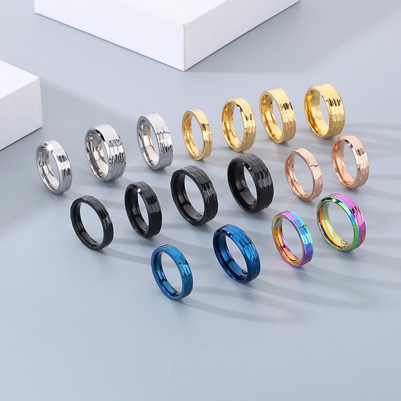 Trendy Stainless Steel Couple's Ring Simple Colorful/Gold Color Finger Ring Love Round Charm Anillos Wedding Party Jewelry
