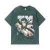 275 GSM Washed T-shirts 100% Cotton Demon Slayer V27 Haganezuka Print Unisex Heavy Cotton T Shirt