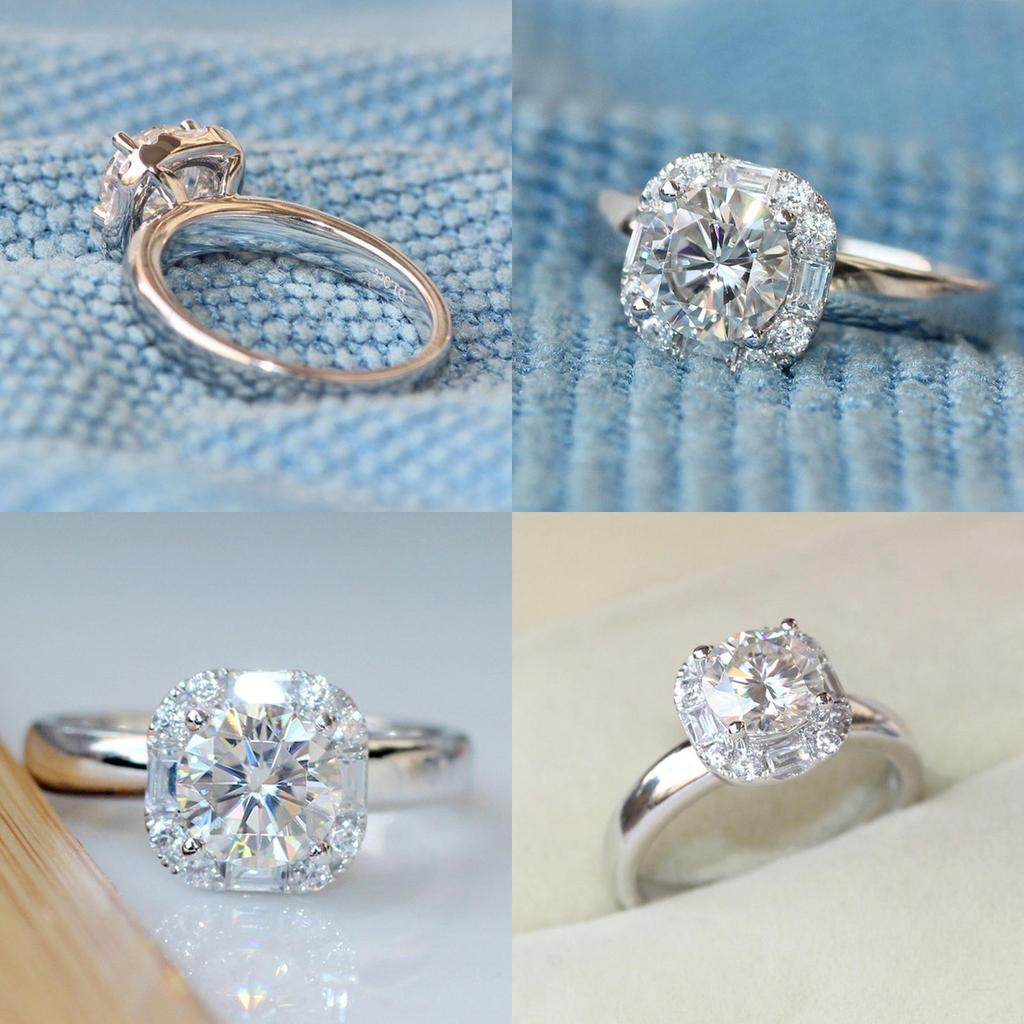 Elegant Silver Plated Wedding Ring For Women With Square Simulated Zircon