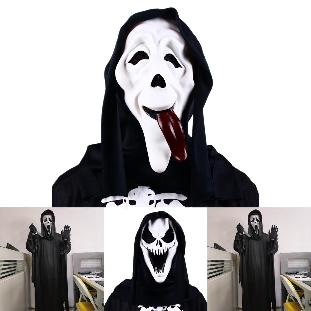Vyděste své přátele naším kostýmem s maskou Dospělý Výkřik, obličej ducha, Cosplay kostým, perfektní pro Halloween!
