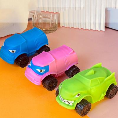 High Elasticity Dinosaur Car Squeeze Toy with Wheel Stretching Car Toys  Children