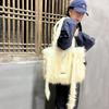 Plush tote bag new large-capacity shoulder bag trendy niche design fashionable versatile handbag