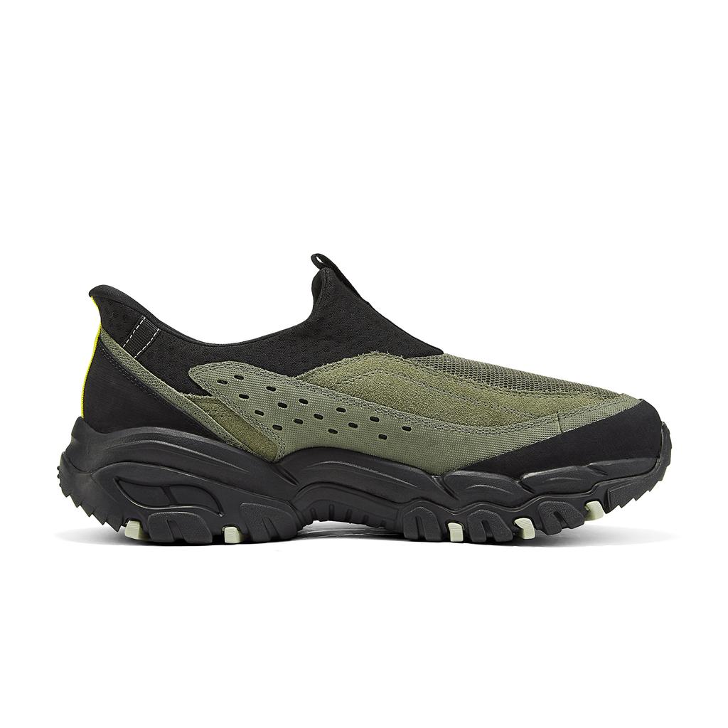 Skechers Outdoor Mesh Synthetic Leather Thick Sole Round Toe Breathable Outdoor Functional Shoes Men Shoes 237778C-OLBK