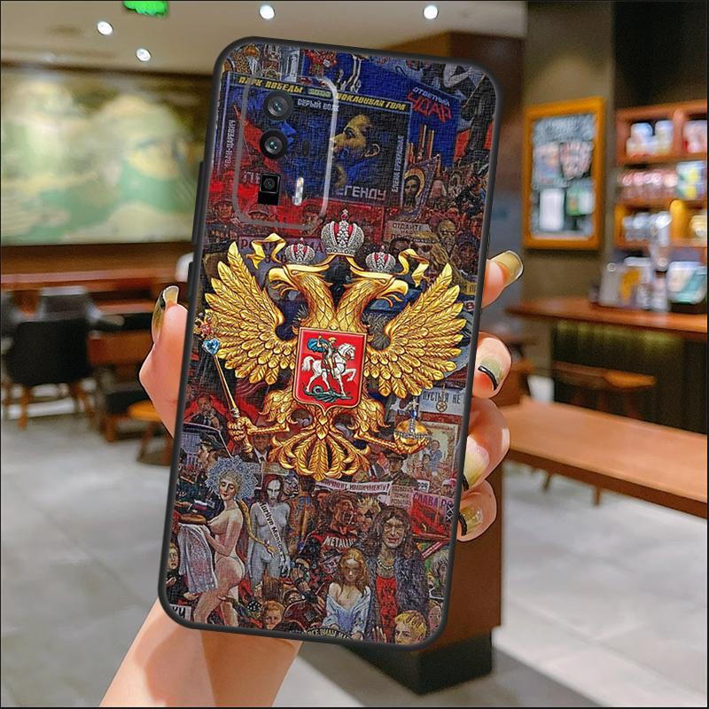 Russia Flag National Emblem Case For Xiaomi 14T Pro 13T 11T 12T 13 14 15 Ultra POCO X7 Pro X3 X5 X6 M6 F5 F6 Pro Cover