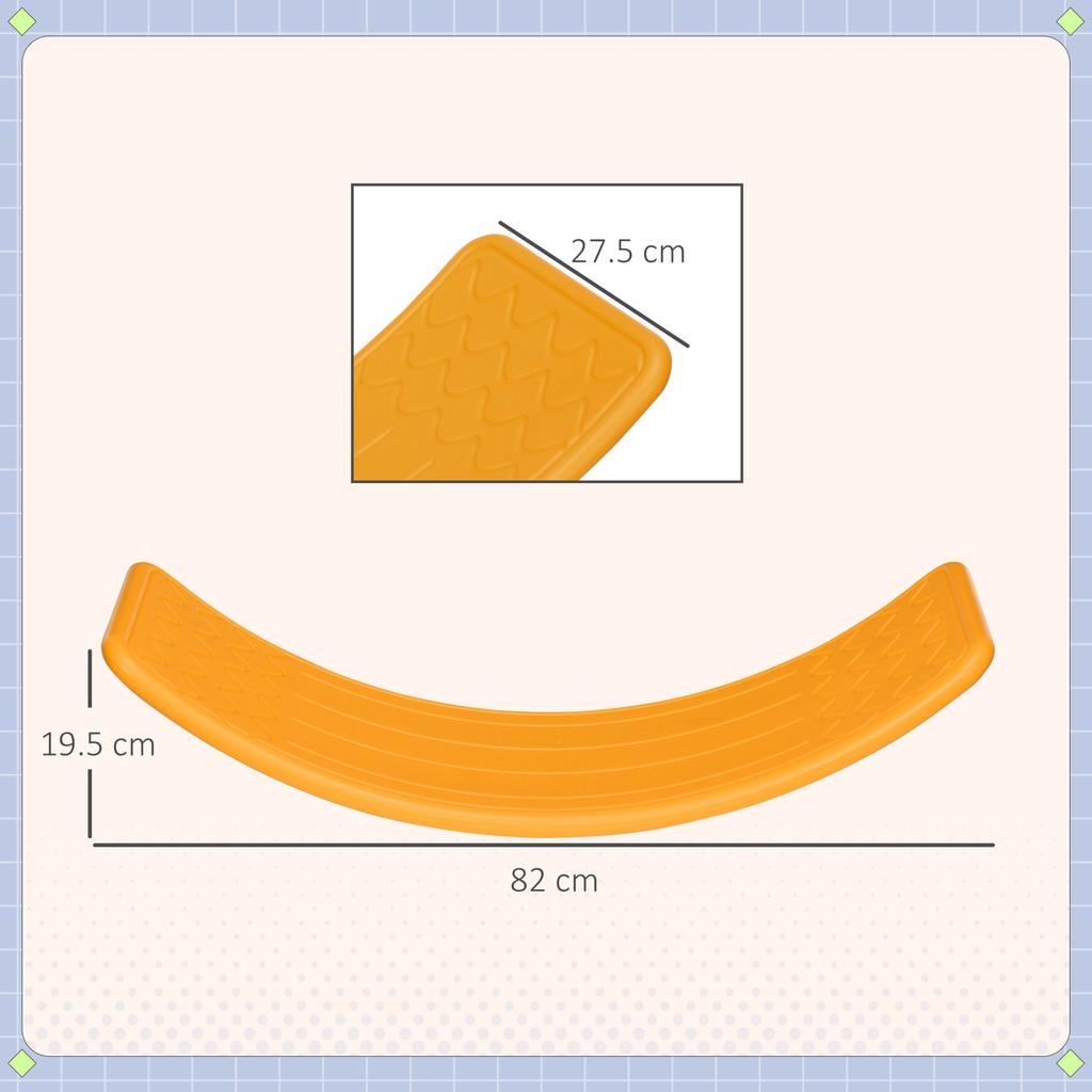 Balance Board Kids Wobble Board, Sensory Training Rocking Toy for Children, Nursery Toy, for Ages 3-6 Years, 82 x 27.5 x 19.5cm - Orange