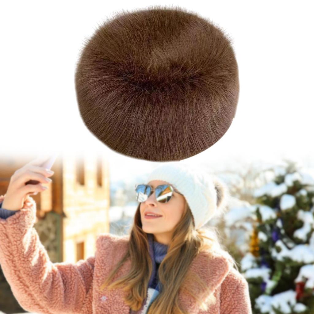 Womens Fisherman Hat Comfortable Thick Trendy Plush Faux Fur for Outdoor