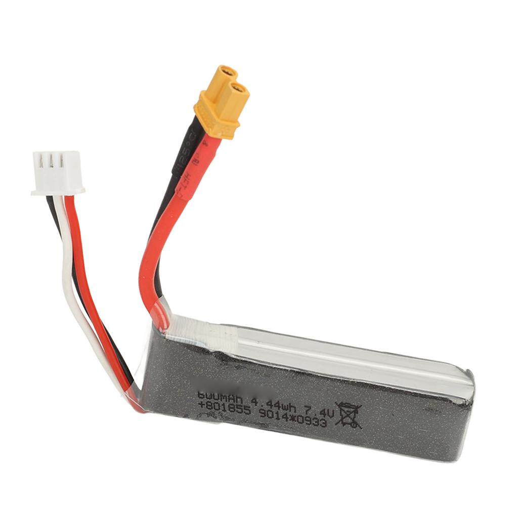7.4V Lithium Battery Lightweight Portable Stable Multi Protection Battery for WLtoys XK K130 600mAh 45C 2S
