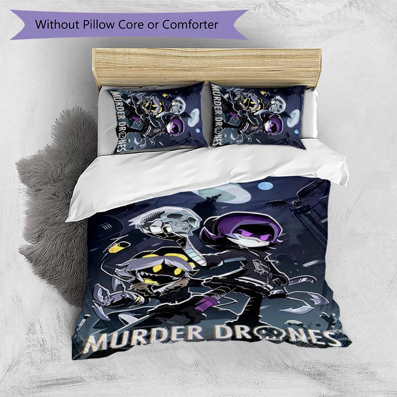 Set Lenzuola con Stampa Droni Assassini 3 Pezzi Copripiumino Traspirante Morbido Federe Set Lavabile Decorazione Camera da Letto Regalo per la Casa