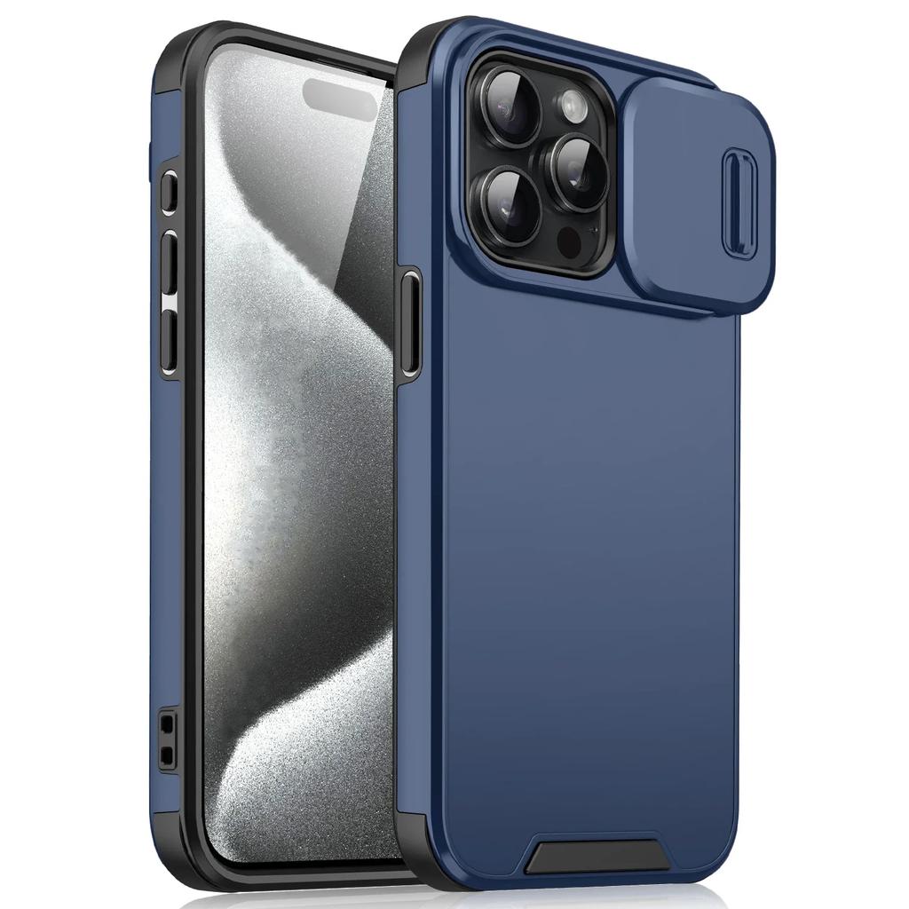 New Shockproof Phone Case For iPhone 15 14 13 12 11 16 Pro Max Plus Cover Slide Camera Protective Armor Case for iPhone 16 Pro