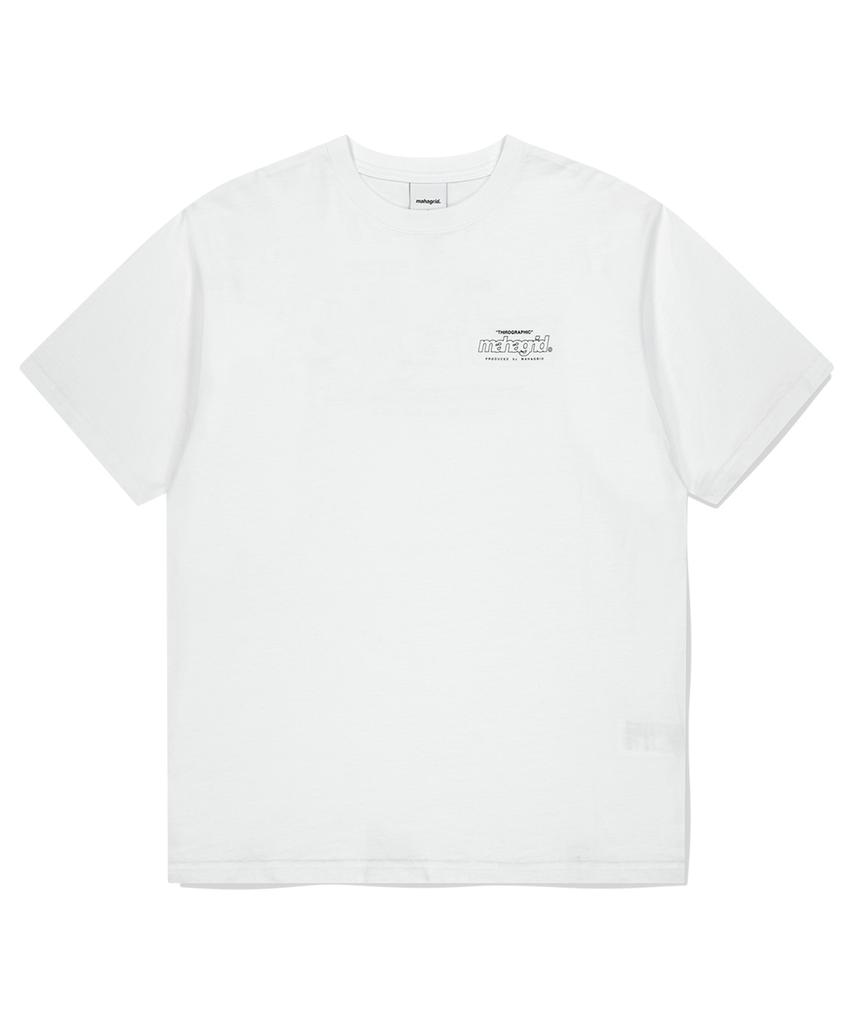 MAHAGRID Back Third Logo Tee White(Mg2Fmmt502A)