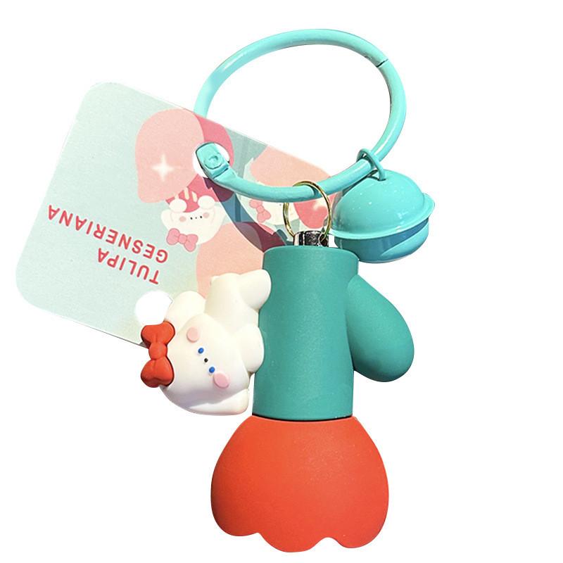 Cute Rabbit Flashlight Keychain With Deli Gel Material For Girls And Kids