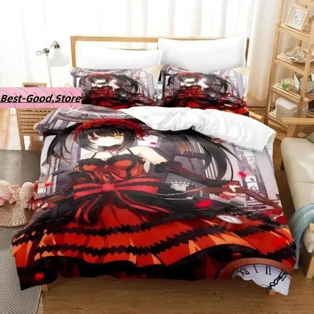 Top Anime Date A Live Kurumi Tokisaki Beding Set Print With Pilowcase Bed Soft Duvet Cover Soft Single Double Quen Super King-Sized Dimensionsd