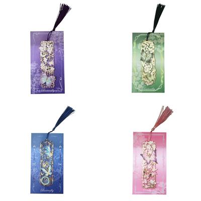 Hollowed Butterfly Floral Bookmarks with Tassels Metal Bookmarks Novel Page Marker Page Divider for Book Lover Teacher