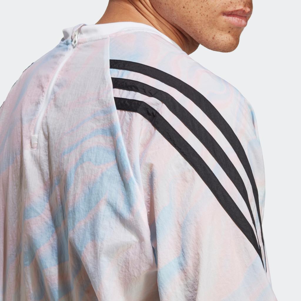 Adidas Future Icons Crew Neck Sweatshirt With Striped Colorblock Tie-Dye Print Men Tops White IC8264