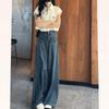 Women's High-Waisted Wide-Leg Jeans: 2025 Spring American Retro Slimming Loose Fit, Floor-Length Pants