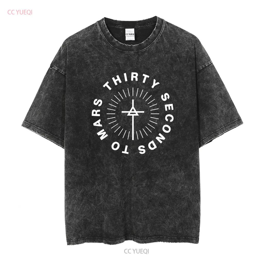 Thirty Second To Mars Active T Shirt Vintage Washed Top For Everyday Wear Designer Clothes Comfortable Homme Graphic Soft