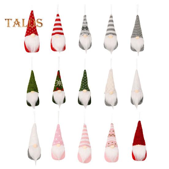 Christmas Hanging Gnome Decorations Plush Gnome Ornaments Handmade Faceless Dwarf Figurine for Tree Wall Fireplace Window Decor