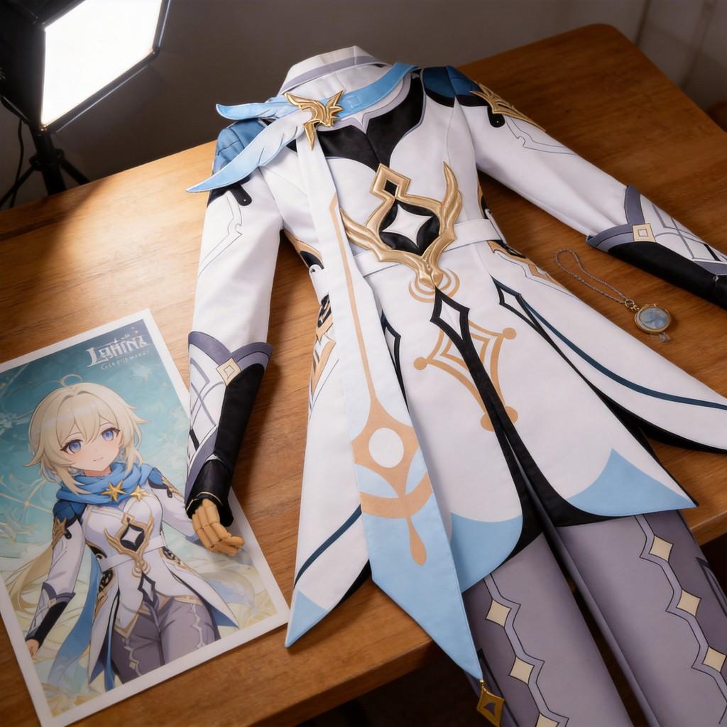 Disfraz Cosplay de Lumine Aether de Genshin Impact con Tejido de Poliéster para Role Play de Anime