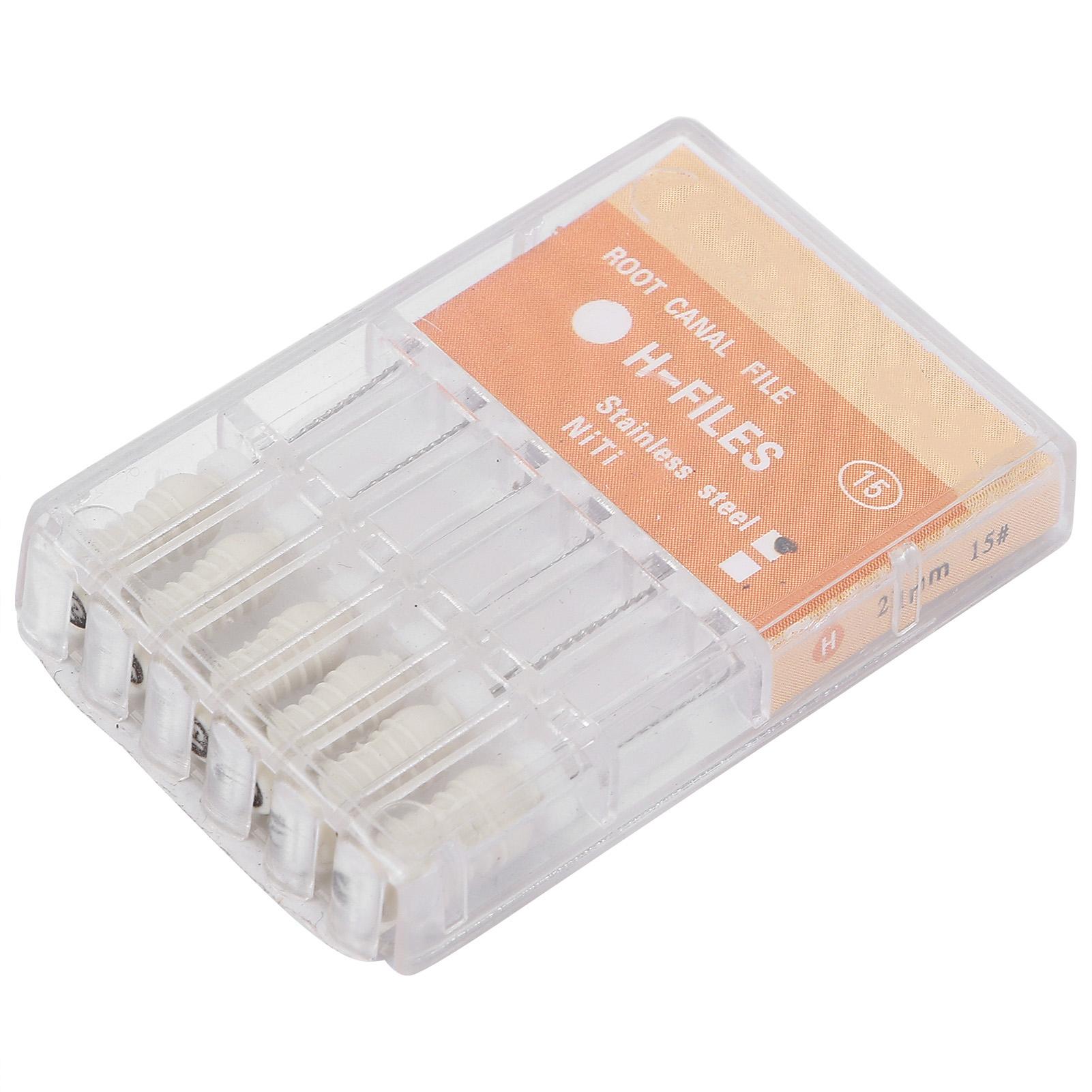 Fichiers de traitement de canal radiculaire professionnels Acier inoxydable Outil dentaire HFile Endodontique Accessoire(21mm 0.8in ) beige