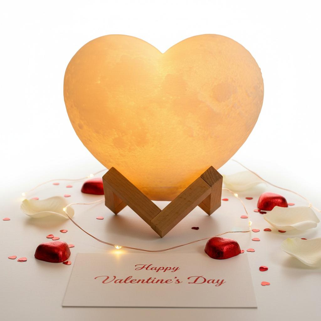 Heart Shaped Night Light 16 Colors Adjustable USB Bedside Lamp Rechargeable for Christmas Valentine Day Anniversary Wedding