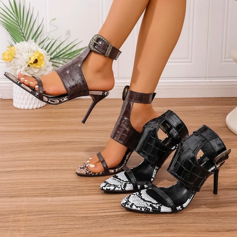 Fashion 2025Designer Serpentine High Heels Women's Sandals Pointed Toe Pumps Summer Luxury Sexy Open Toe Party Shoes Sandalias Mujer
