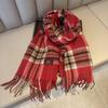 Korean Retro Red Plaid Scarf: Women's High-End Winter Warm Shawl & Neck Warmer