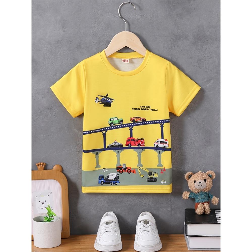 

Boys T-shirts, boys clothes, cars 3D printed, children s summer clothes, girls T-shirts, round neck tops, casual T-shirts, boys clothes 140