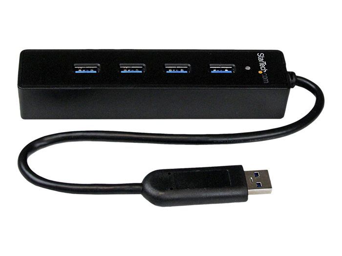 Hub USB 3.0 - StarTech.Com - ST4300PBU3 - 4 Ports - Câble Intégré - Noir