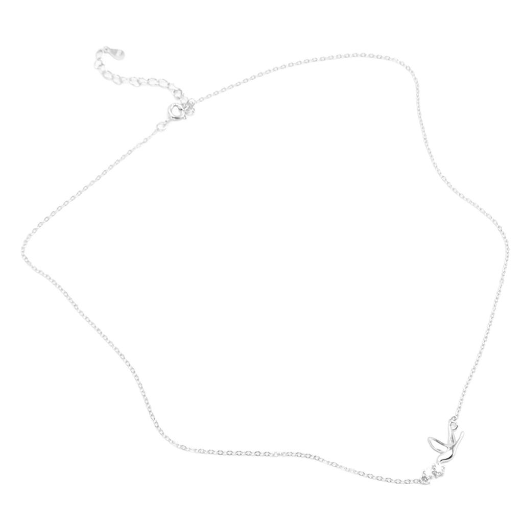 Collier Pendentif Argent Beau Élégant Réglable Mignon Pendentif Colombe Oiseau pour Femmes Platine