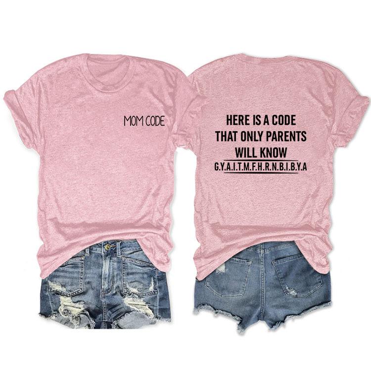 Fashion before and after here is a code letter print women's casual short sleeves
