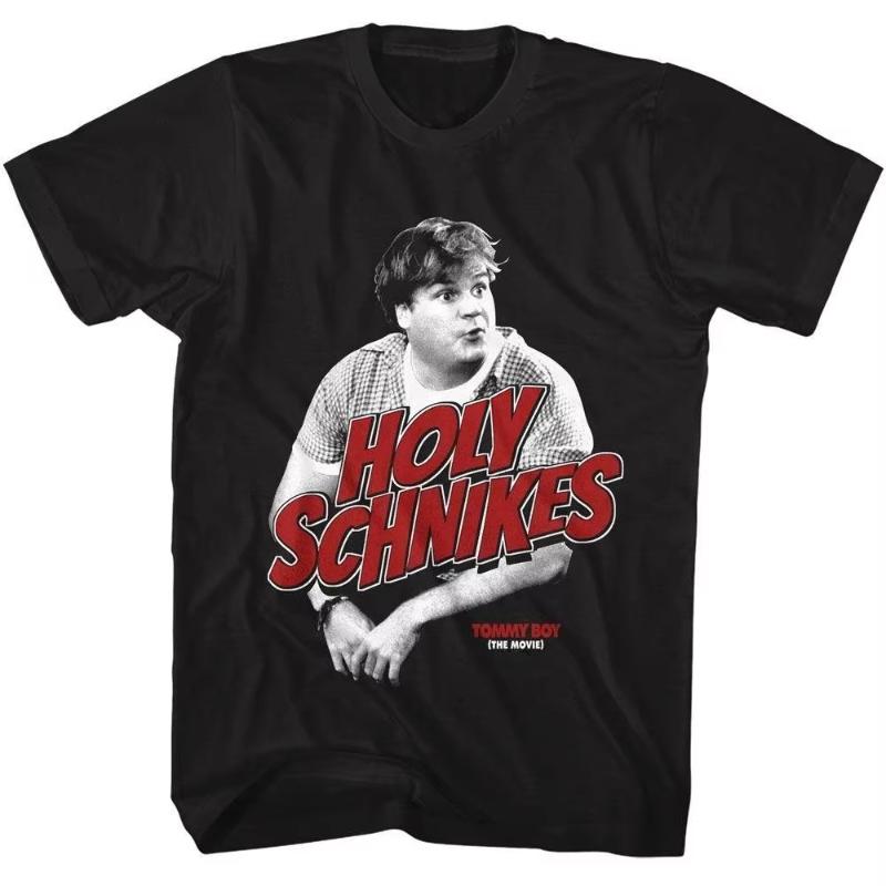 Black Tshirt Summer Unisexs and Womens Loose Breathable Tshirt Top Tommy Boy Holy Schnikes S