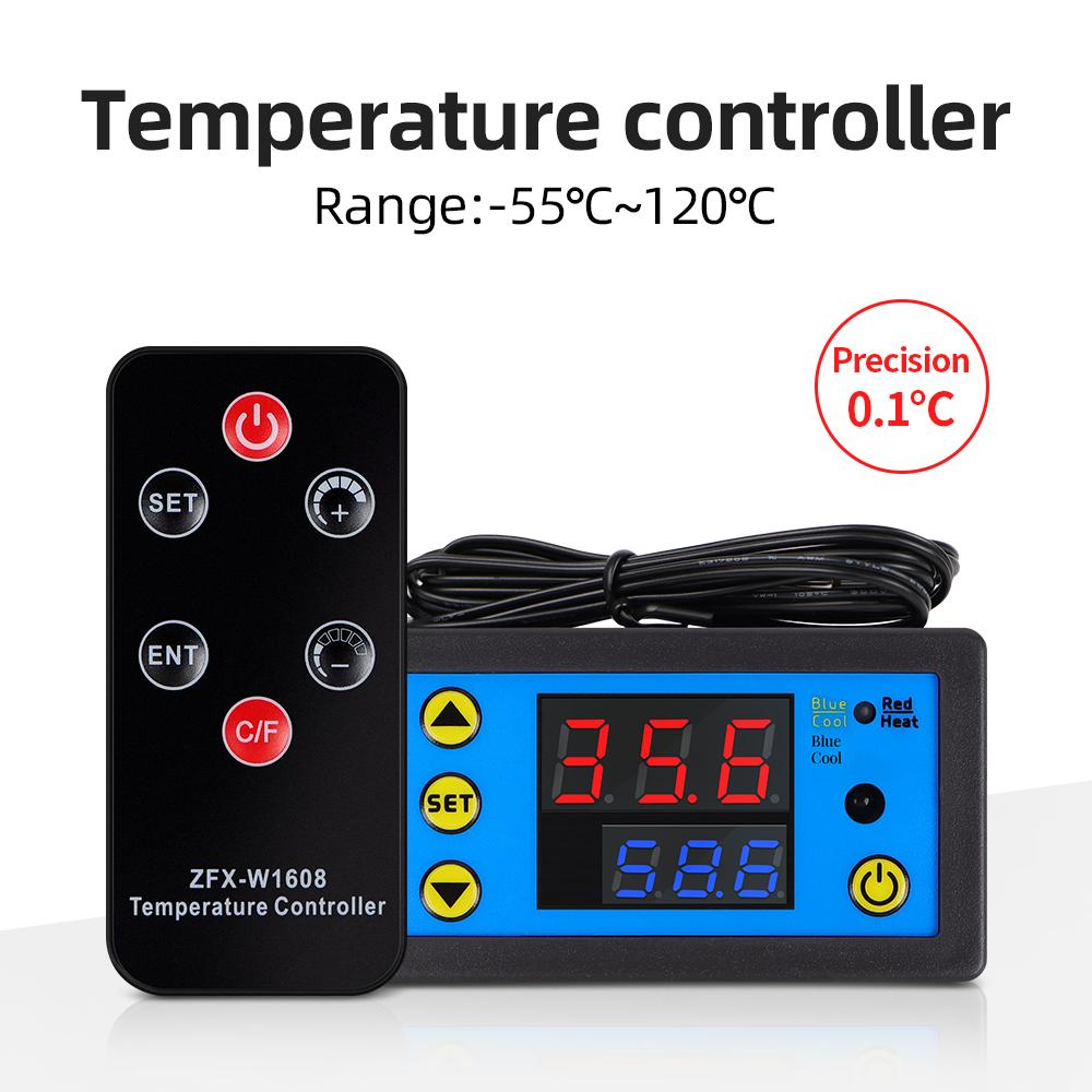 ZFX-W1608 Temperature Controller DC12V Digital Thermostat  Remote Control Microcomputer Freezer Temp Controller with NTC Sensor