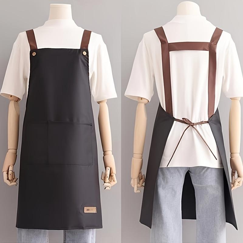 1pc Unisex Adjustable Thin Polyester Blend Apron - Solid Color Simple Design, 4 Colors, All-Season Kitchen & Dining Use for Cooking, Baking, Serving