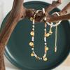 Glass Beads Combination Natural Stone Beads Necklace For Women Non Fading Stainless Steel Multi Color Women's Summer Necklaces