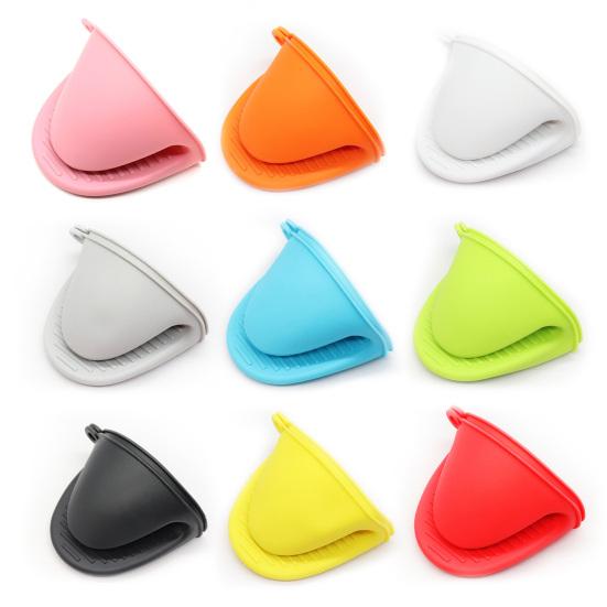 2Pcs Oven Mitt Non-Slip Hanging Ring Anti-scalding Silicone Baking Heat Insulation Hand Clip Holder Kitchen Gadget