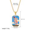 New Design Colorful Enamel Tarot Cards Pendant Necklaces  18K Gold Plated Sun Star Moon Box Chain Choker Jewelry for Women